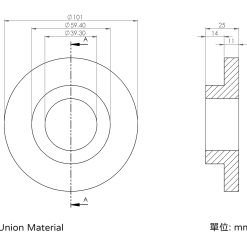 Dimensions - Self-lubricating bar - M type
