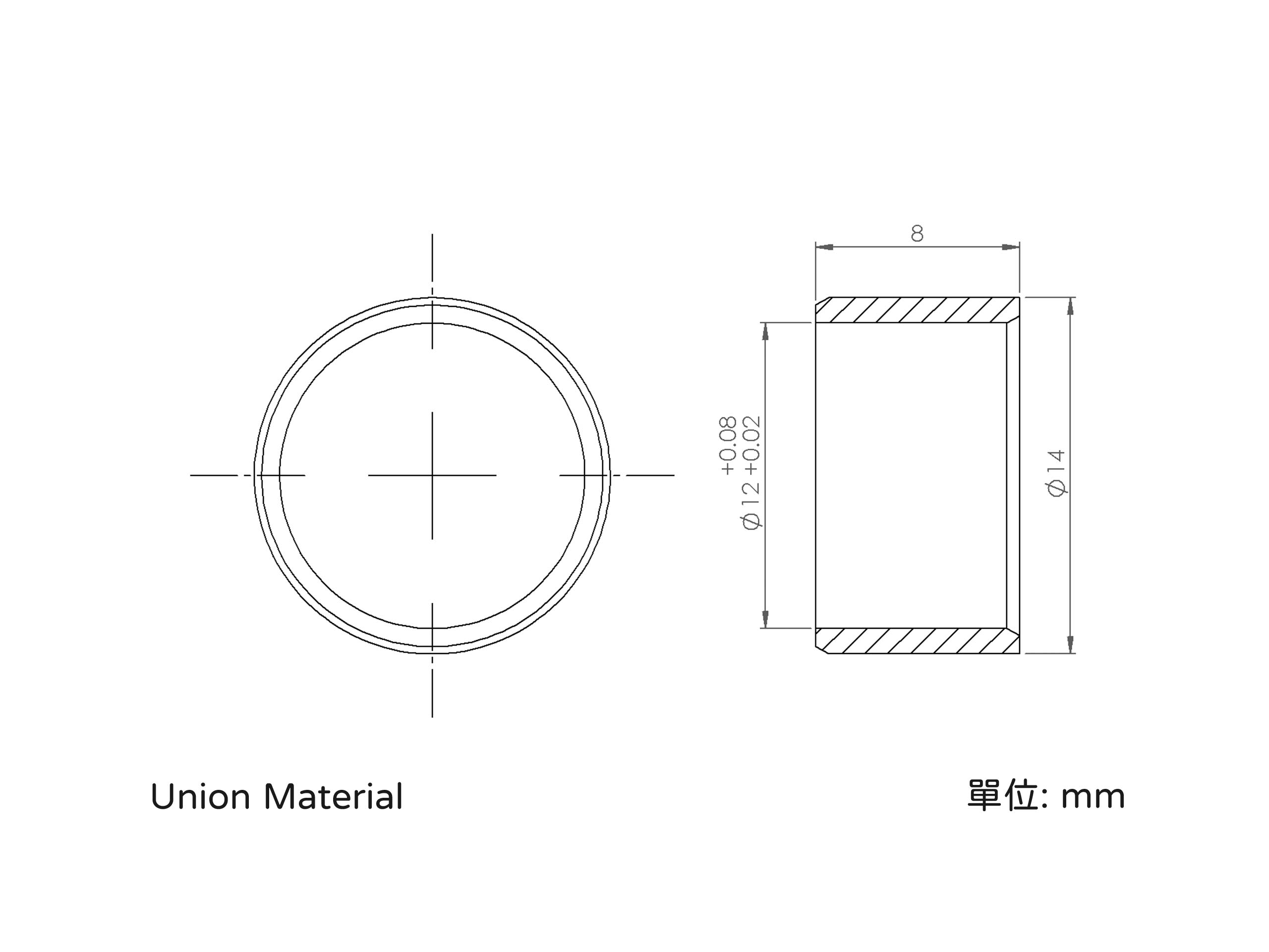 Dimensions - Self-lubricating bushings - DBH12140803 - 904B1