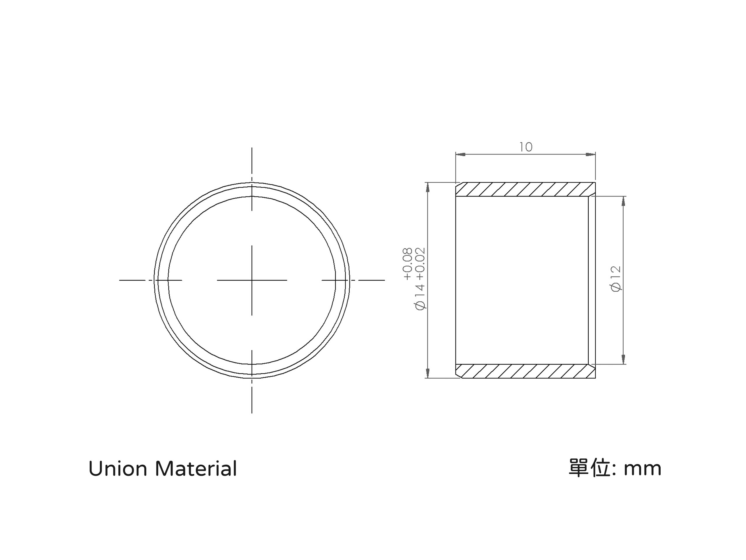 Dimensions - Self-lubricating bushing - DBH12141003 - 904B1