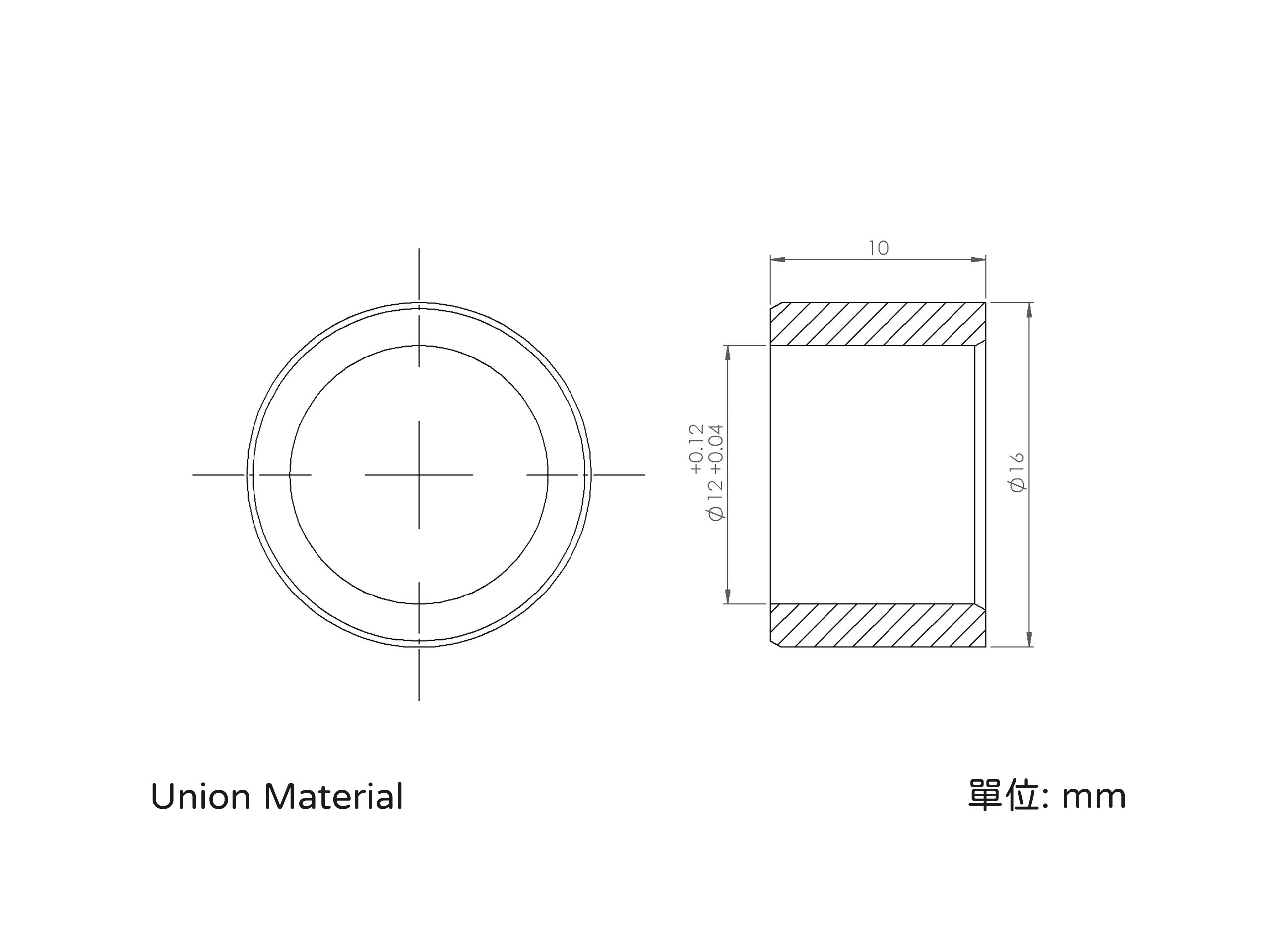 Dimensions - Self-lubricating bushing - DBH12161001 - 904B1