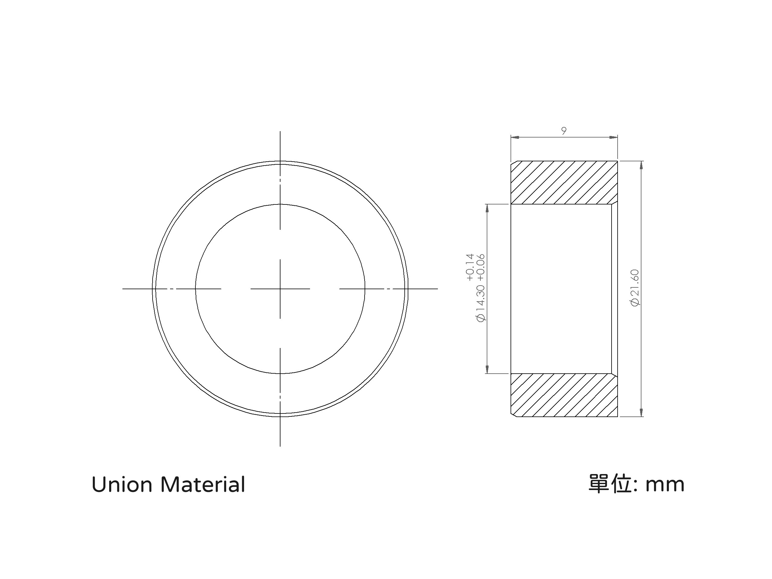 Dimensions - Self-lubricating bushing - DBH14210902 - 904B1