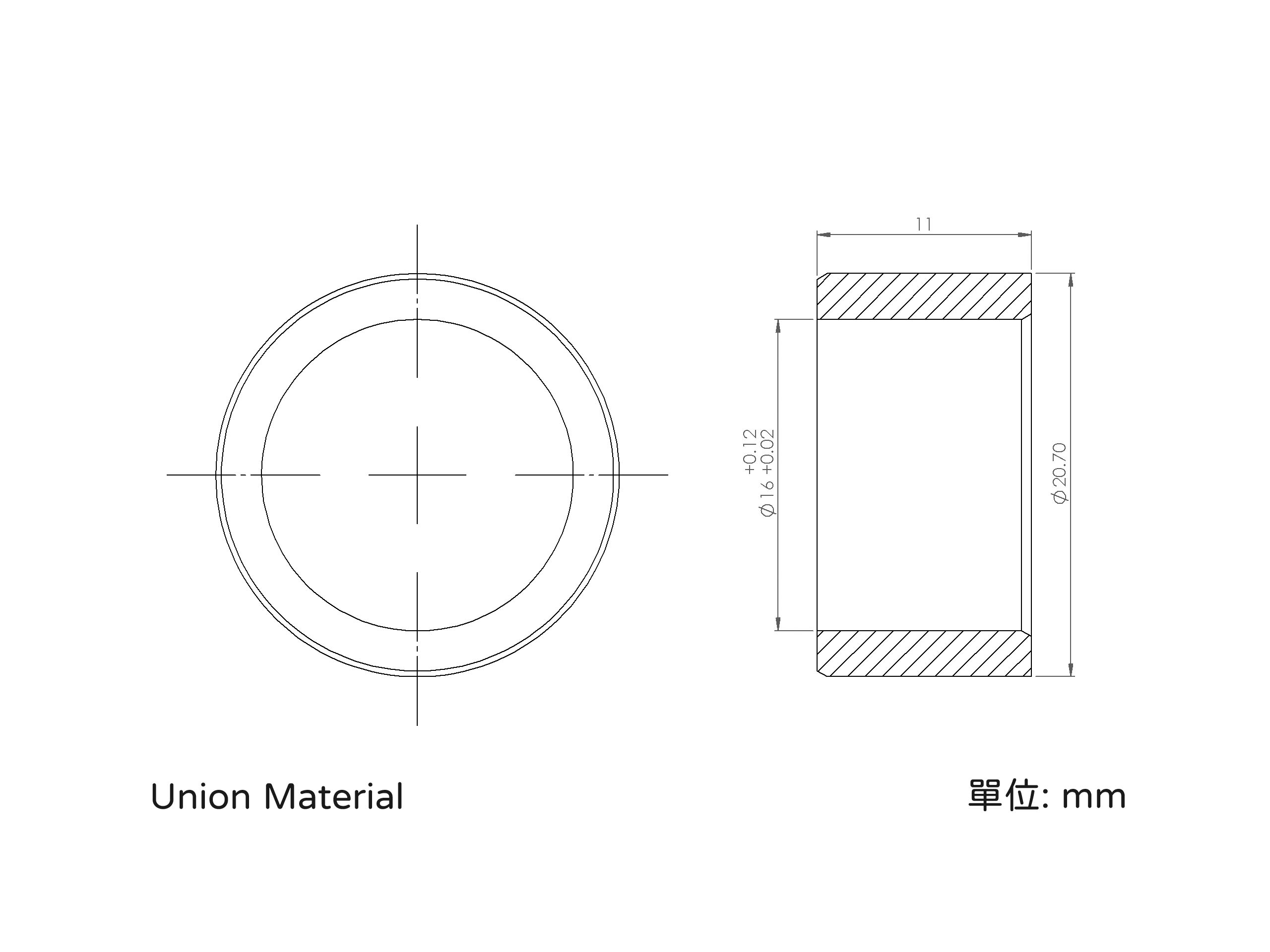 Dimensions - Self-lubricating bushing - DBH16201101 - 904B1