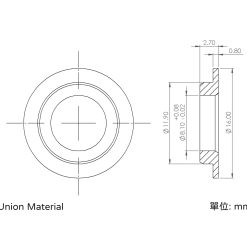 Dimensions - Self-lubricating flange bushings - DFB0812031601-6TY2