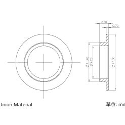 Dimensions - Self-lubricating flange bushing - DFB1012031701-6TY1