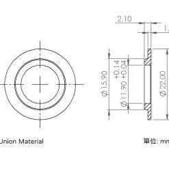 Dimensions - Self-lubricating flange bushing - DFB1216022201-6TY1